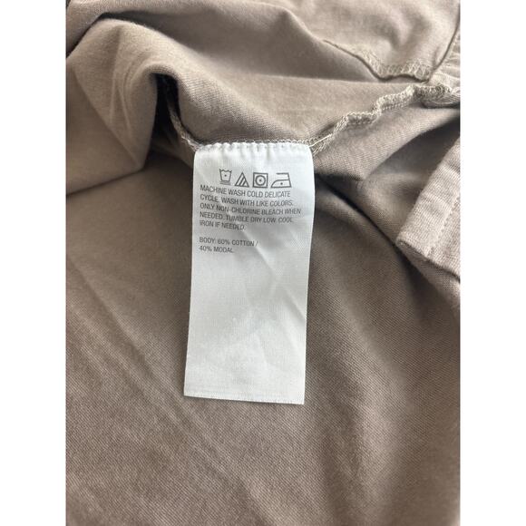 Logo by Lori Goldstein Taupe Short Cuffed Sleeve T-shirt Modal Blend Size XL - Picture 4 of 4